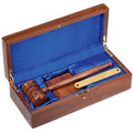 10" Gavel Set in Walnut Piano Finish